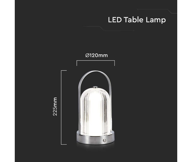 Lampa birou 3in1 cu acumulator 1800mah - crome