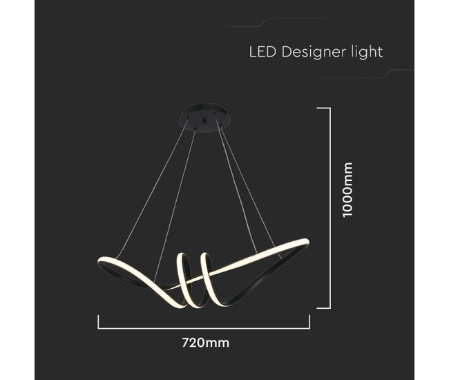 Candelabru led 24w 3000k 72x30x100cm - negru