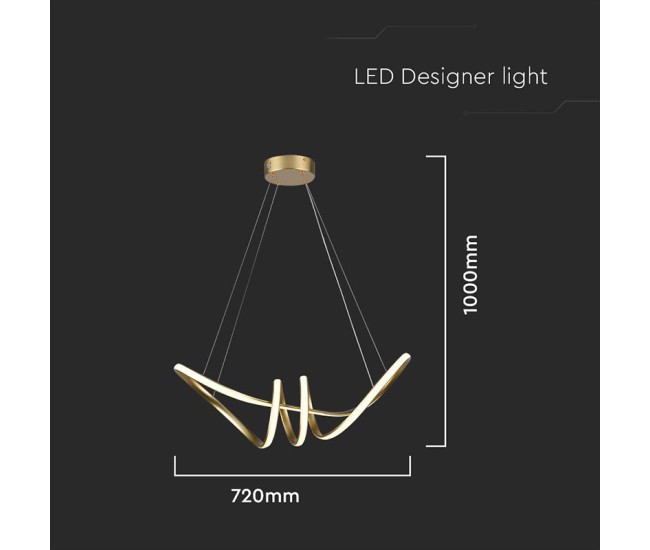 Candelabru led 24w 3000k 72x30x100cm - auriu