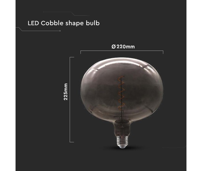 Bec filament led 4w e27 sticla neagra