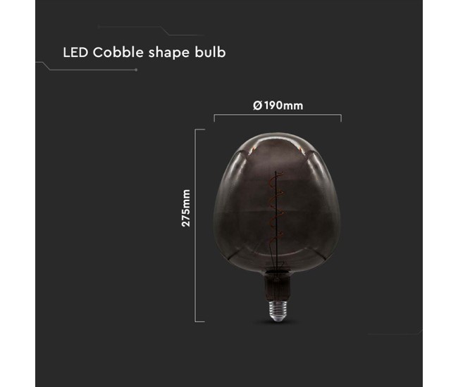 Bec filament led 4w e27 sticla neagra