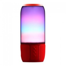 Boxa bluetooth 2x3w usb/msd/aux iluminata led rgb - rosu