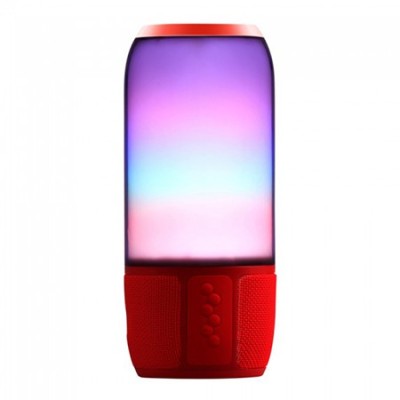 Boxa bluetooth 2x3w usb/msd/aux iluminata led rgb - rosu