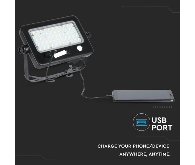 Reflector led 10w 4000k cu incarcare solara