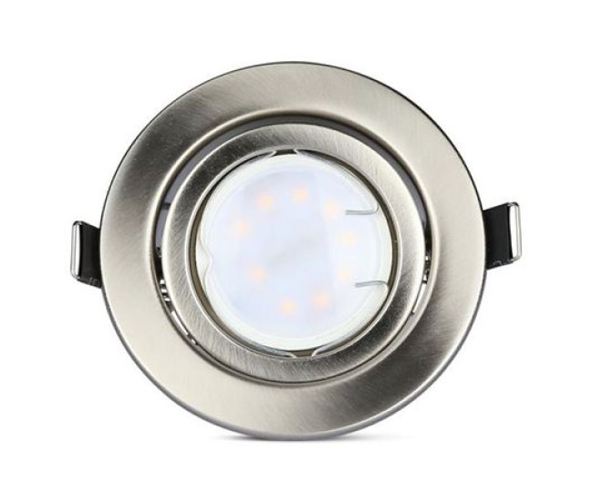 Set 3 spoturi led gu10 5w 3000k alb cald - crom