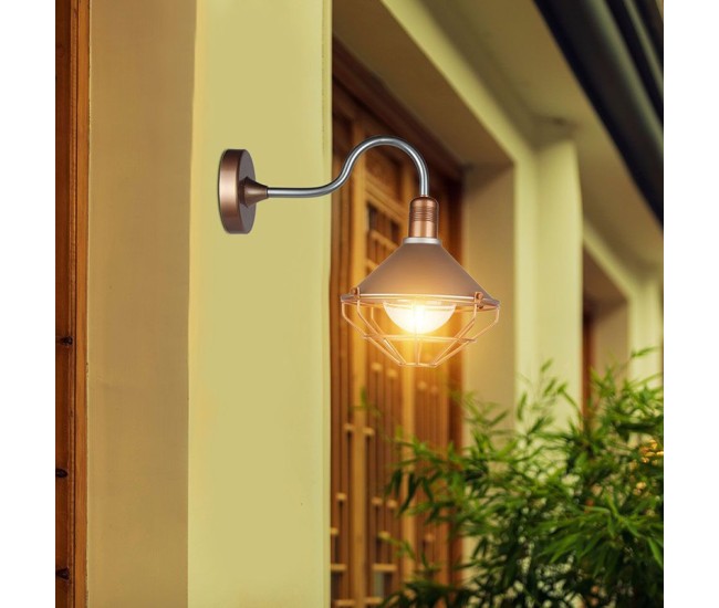 Lampa montaj perete soclu e27 ip65 - rose/gold