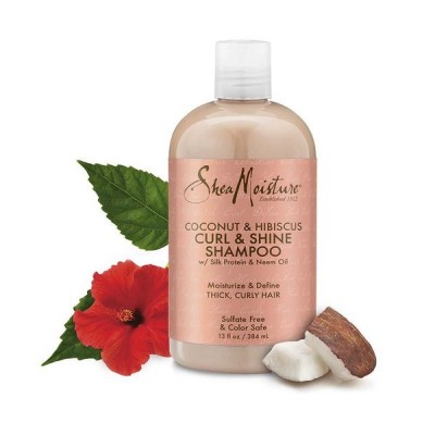 Sampon Pentru Stralucirea Buclelor Cu Hibiscus Si Nuca De Cocos Shea Moisture 385Ml