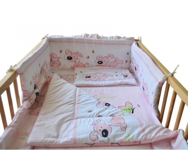 Lenjerie MyKids Catelus Roz 4 + 1 Piese 120x60 