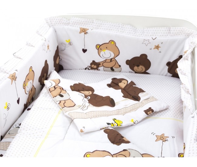 Lenjerie MyKids Teddy Play Maro 4 Piese M1 140x70