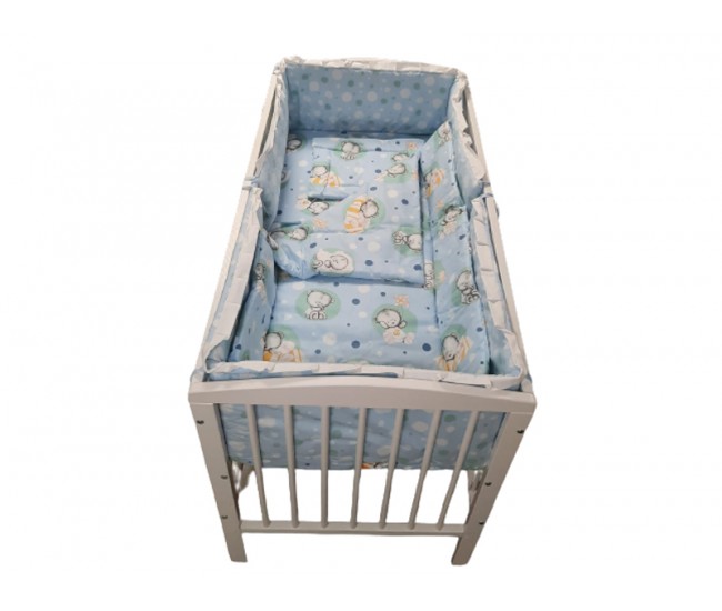 Lenjerie MyKids Baby Teddy Albastru 4+1 Piese 120x60 cm