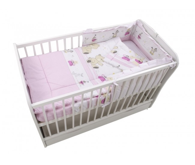 Lenjerie MyKids Teddy Play Pink M2 4 Piese 140x70