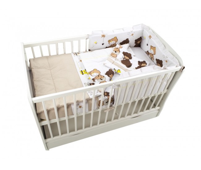 Lenjerie MyKids Teddy Play Maro 4 Piese M1 140x70