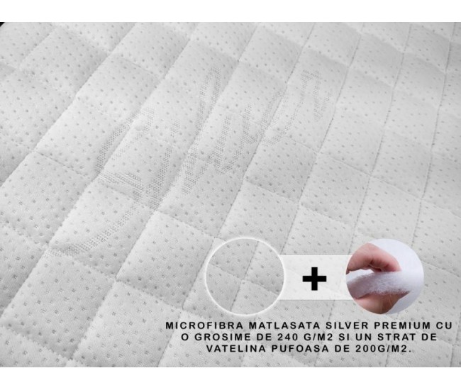 Saltea copii MyKids spuma Relax 160x80x15 (cm) Husa Microfibra Silver