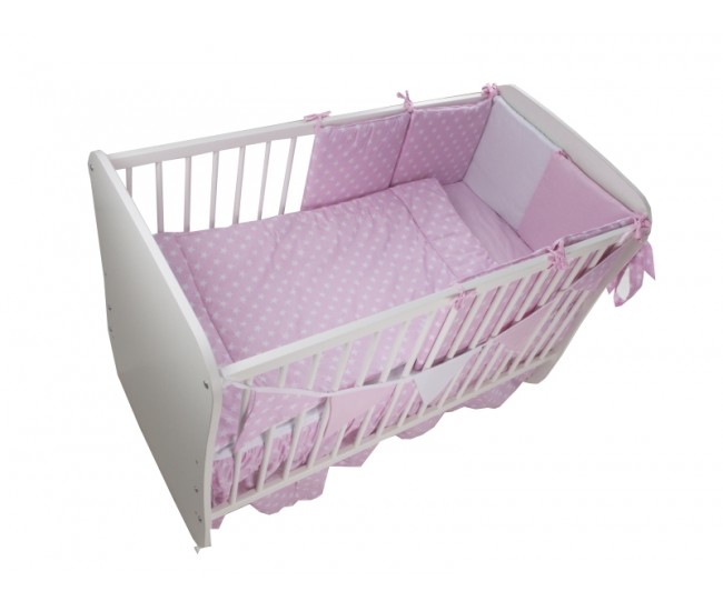 Lenjerie MyKids Light Stars Pink 11 Piese 120x60 cm