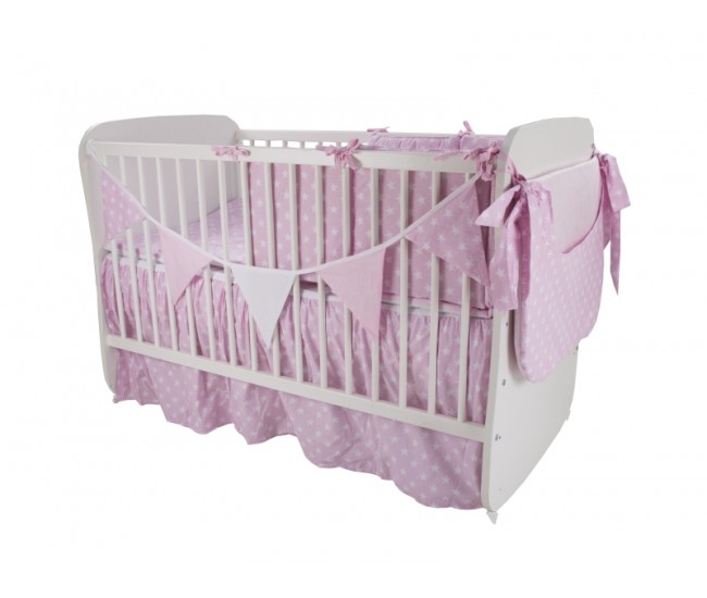 Lenjerie MyKids Light Stars Pink 11 Piese 120x60 cm