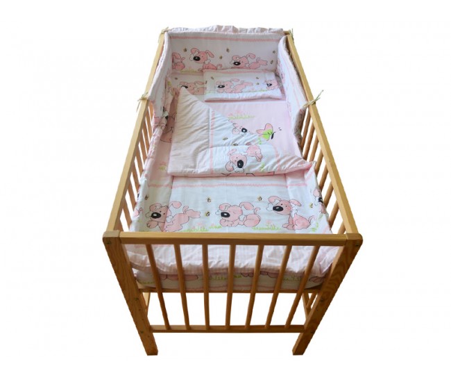 Lenjerie MyKids Catelus Roz 4 + 1 Piese 120x60 