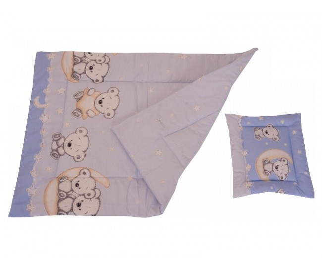 Lenjerie MyKids Bear On Moon Blue M2 4+1 Piese 120x60