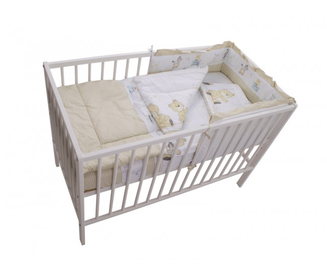 Lenjerie MyKids Teddy Play Bej 4 Piese M2 140x70