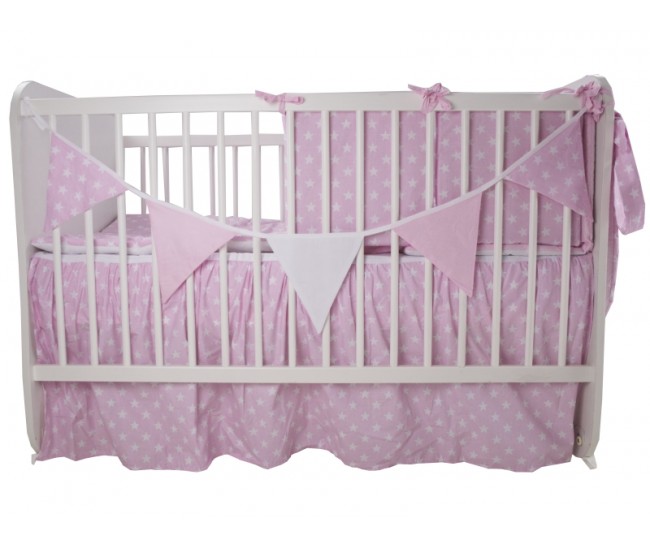 Lenjerie MyKids Light Stars Pink 11 Piese 120x60 cm