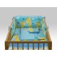 Lenjerie MyKids Happy Giraffe Albastru 4 Piese 140x70