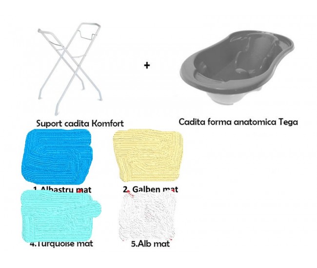 Set suport metalic si cadita anatomica Tega Komfort