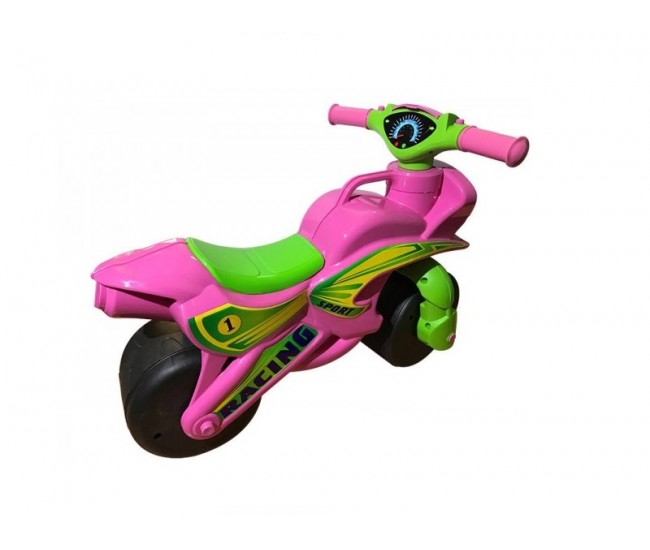 Motocicleta de impins MyKids Racing 0139/3 Roz/Verde