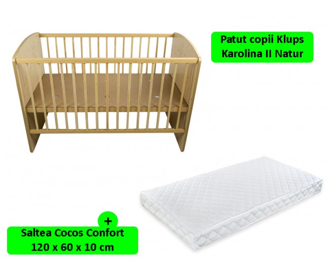 Patut KLUPS Karolina II Natur + Saltea 10 MyKids Confort II