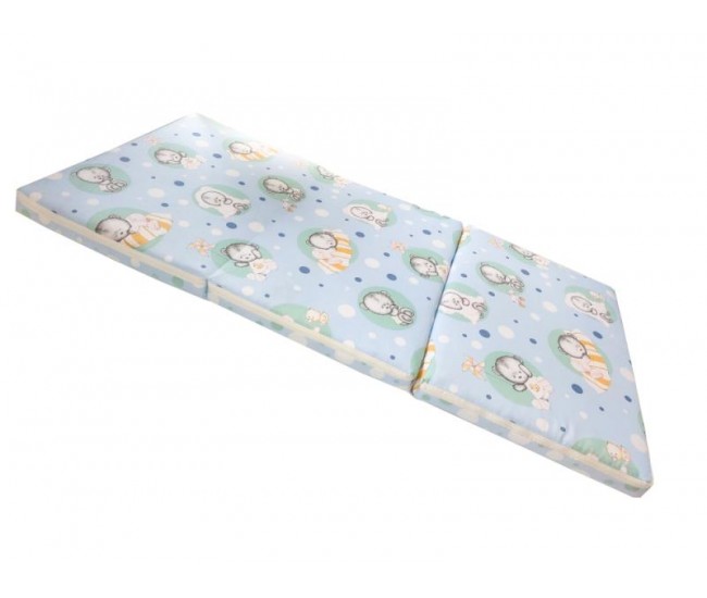 Saltea Pliabila copii MyKids Spuma Poliuretanica (Burete) Baby Teddy Blue