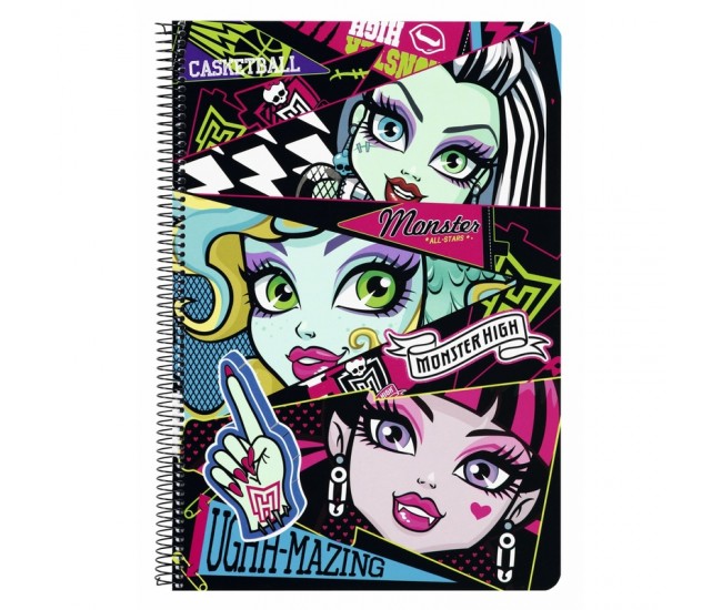 Caiet cu spira A4-80 de file Monster High