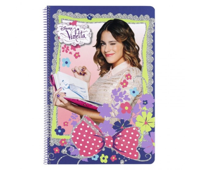 Caiet cu spira A4-80 de file colectia Violetta Flowers