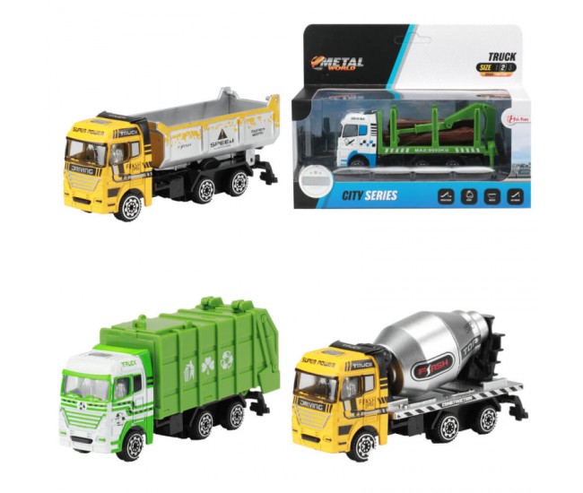 Camion utilitar diecast (basculanta/betoniera/gunoi/forestier)