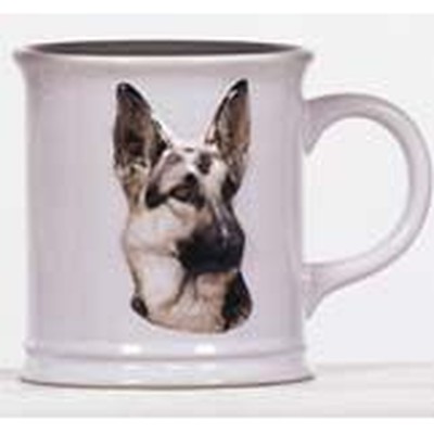 Cana cu catel rasa german Shepherd in relief