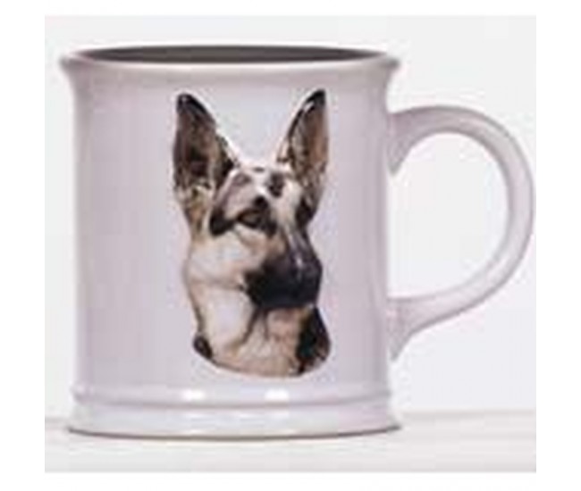 Cana cu catel rasa german Shepherd in relief