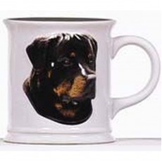 Cana cu catel rasa Rottweiler in relief