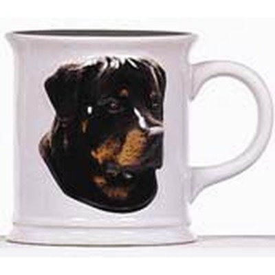 Cana cu catel rasa Rottweiler in relief