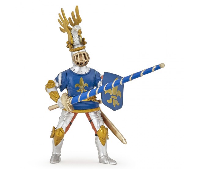 Figurina Papo-Cavaler Crin albastru