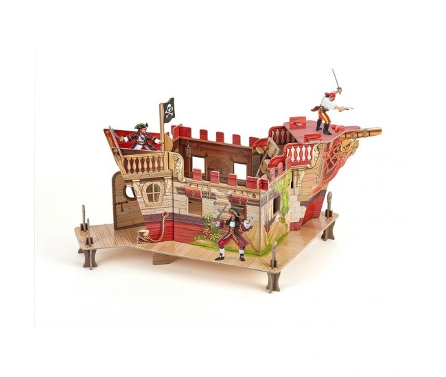 Figurina Papo - Set fort pirati carton+3 figurine