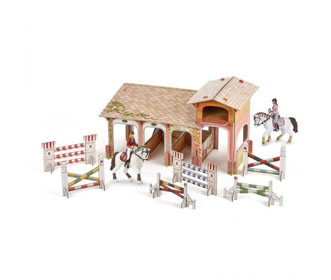 Figurina Papo - Set Poney club-boxa carton+4 figurine