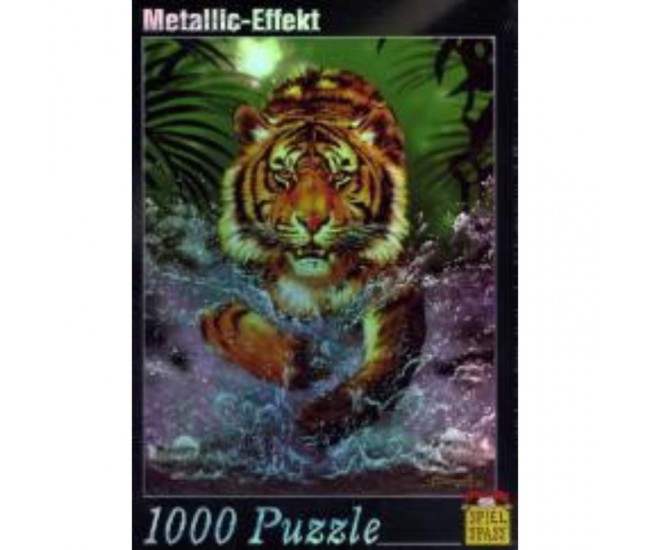 Puzzle 1000 piese cu efect metalic model tigru