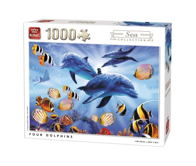 Puzzle 1000 piese Four Dolphins