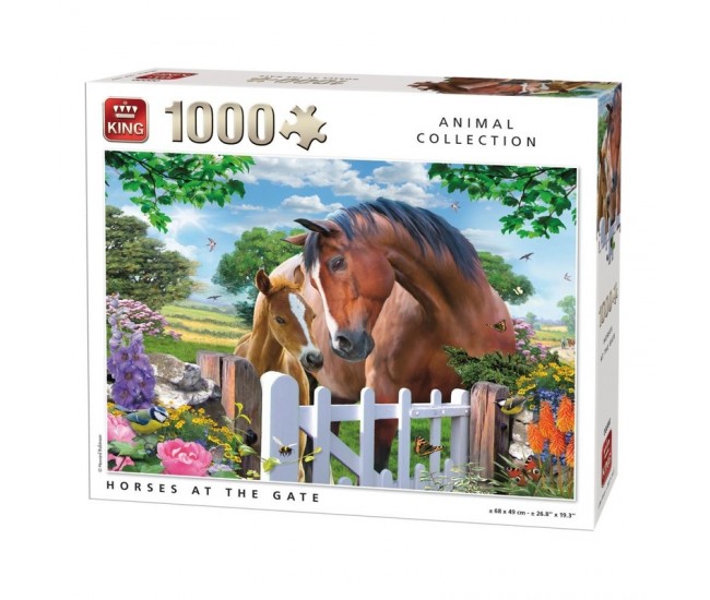 Puzzle 1000 piese Horses at the gate