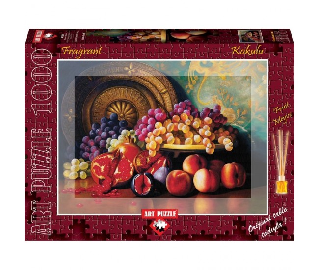 Puzzle 1000 piese - Parfumat - Figs  pomegranates and brass plate