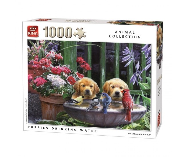 Puzzle 1000 piese Puppies Drinking Water