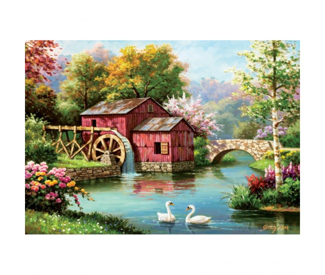 Puzzle 1000 piese - The Old Red Mill