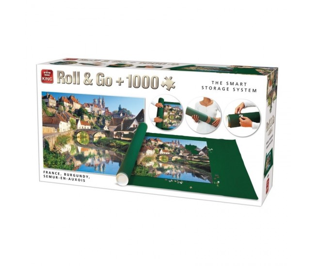 Puzzle 1000 piese+covoras Franta, Burgundy