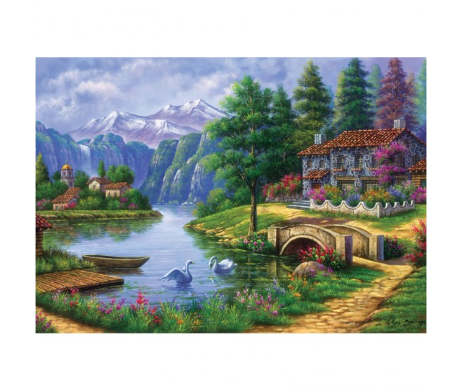 Puzzle 1500 piese - Village By Lake