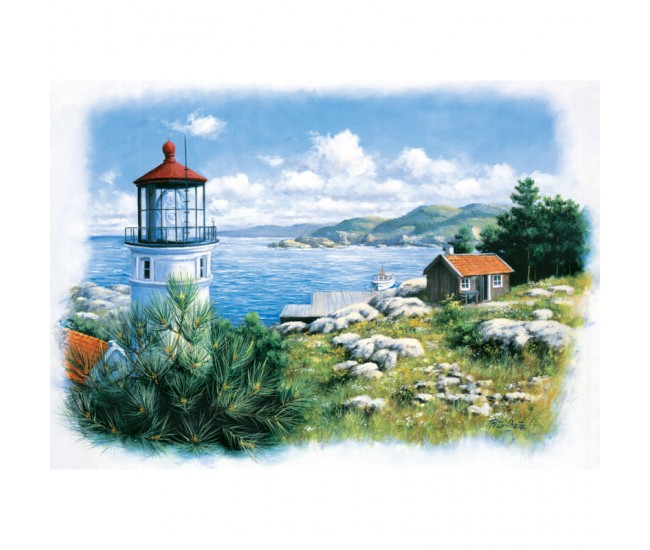 Puzzle 500 piese - Seafront Lighthouse-Peter Motz