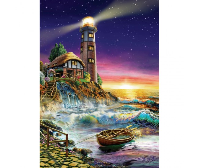 Puzzle 500 piese - Sunset By The Lighthouse-Adrian Chesterman