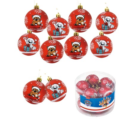 Set 10 Globuri brad Craciun Paw Patrol 6cm