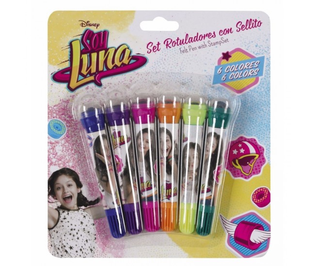 Set 6 markere Soy Luna cu stampila